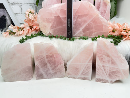 Rose Quartz Bookends