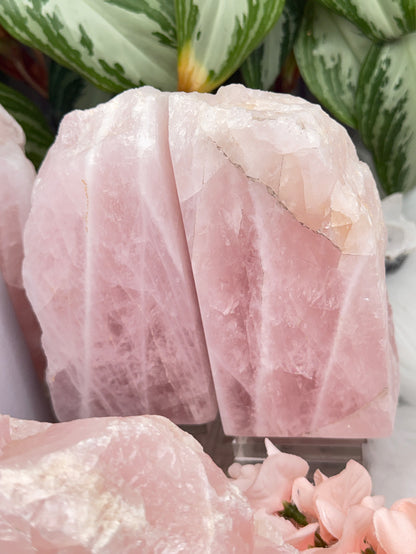 Rose Quartz Bookends
