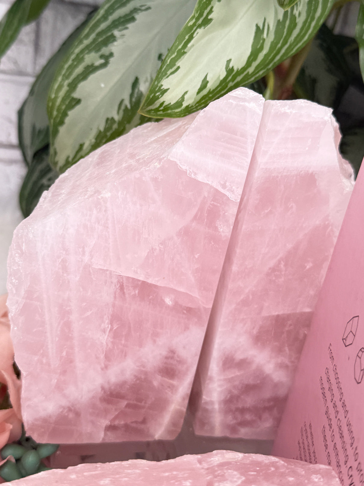 Rose Quartz Bookends