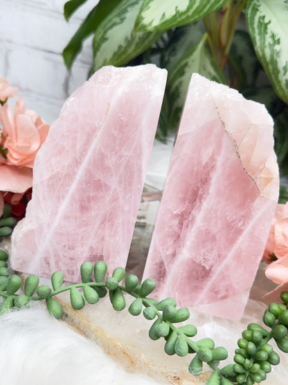 Rose Quartz Bookends