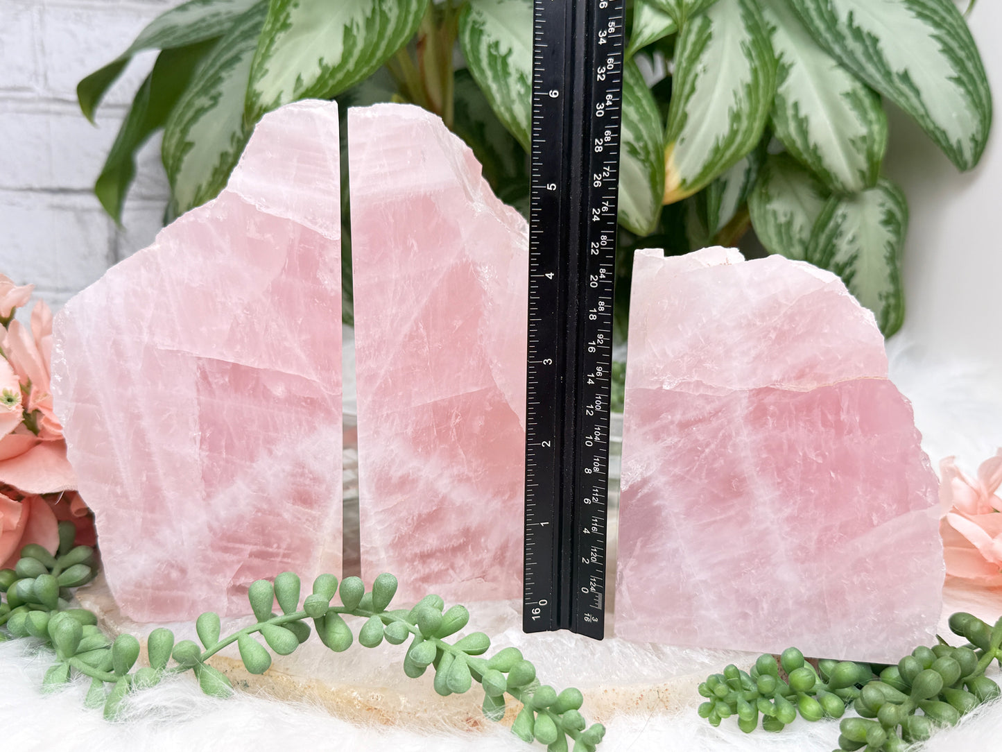 Rose Quartz Bookends