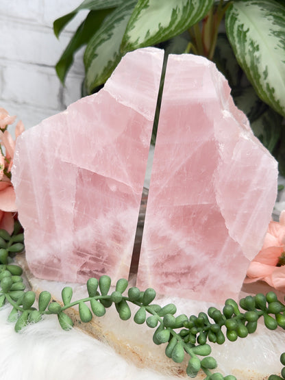 Rose Quartz Bookends