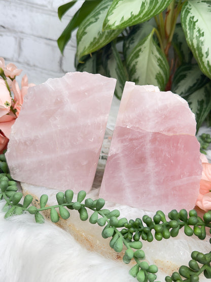 Rose Quartz Bookends