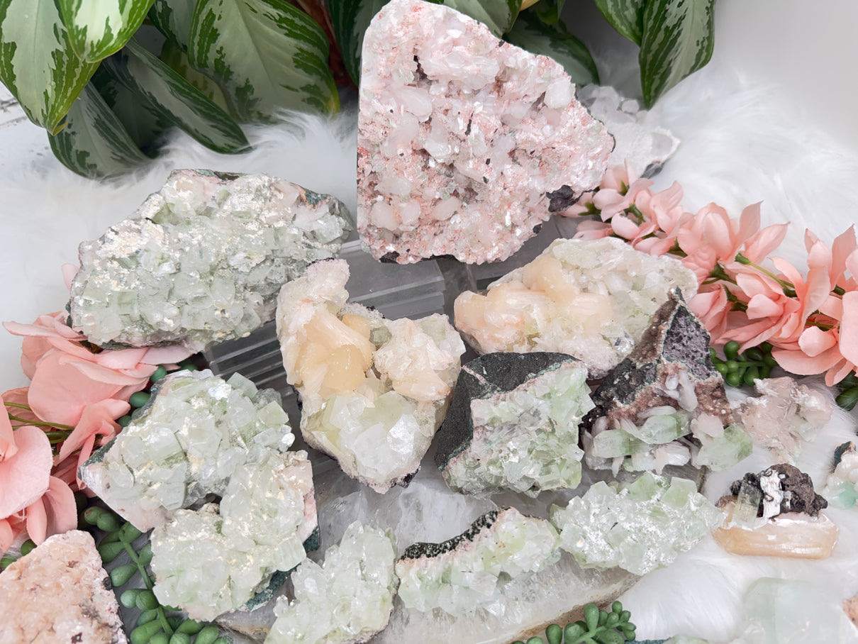 Green Apophyllite Clusters