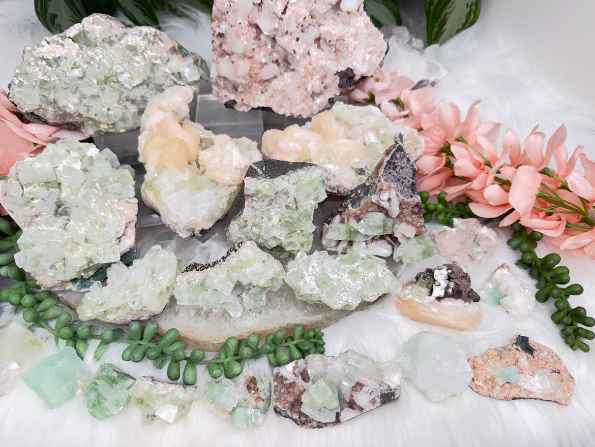 Green Apophyllite Clusters