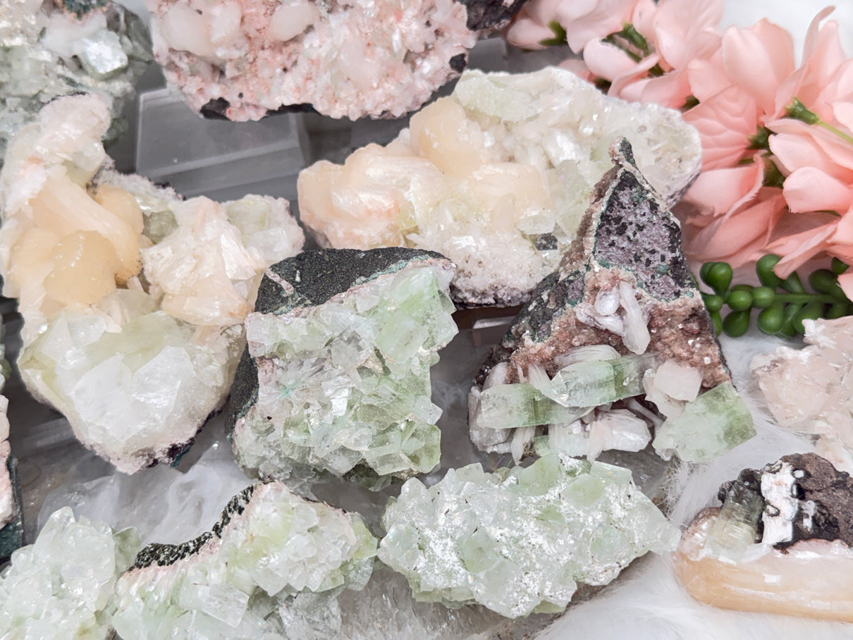 Green Apophyllite Clusters