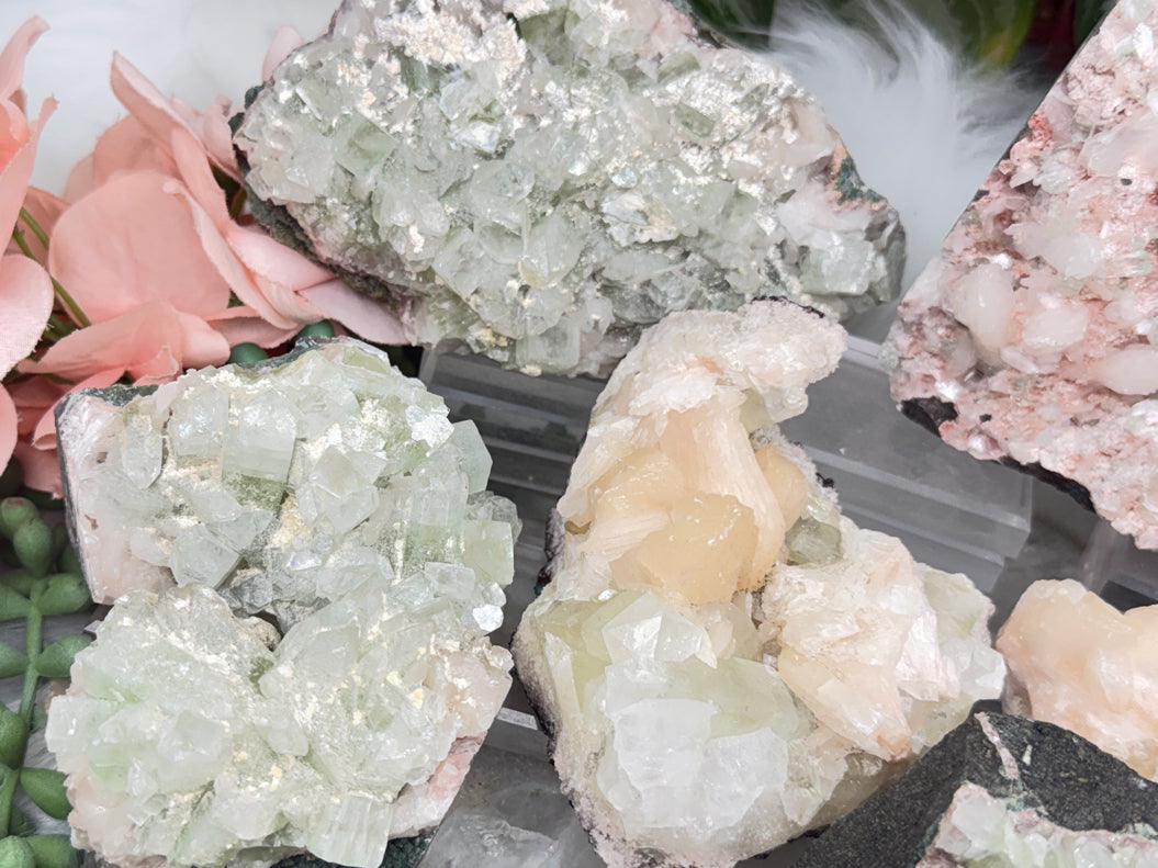 Green Apophyllite Clusters
