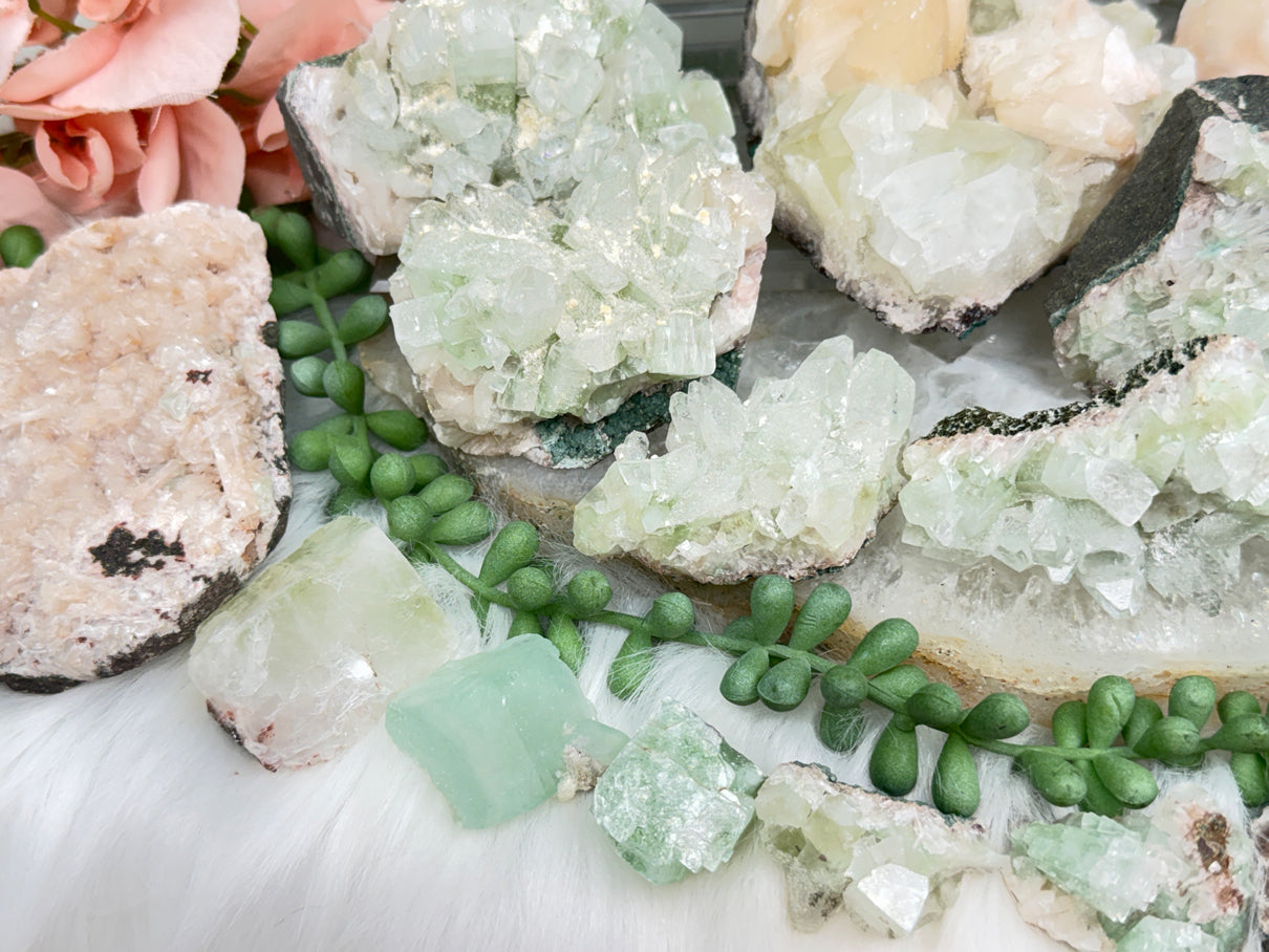 Green Apophyllite Clusters