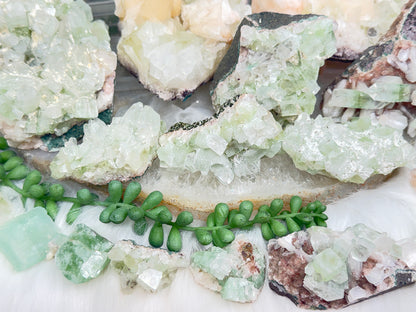 Green Apophyllite Clusters