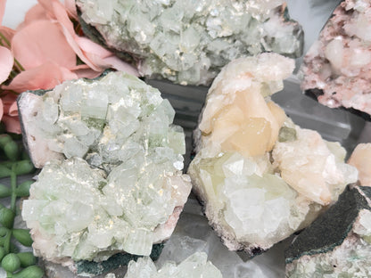Green Apophyllite Clusters