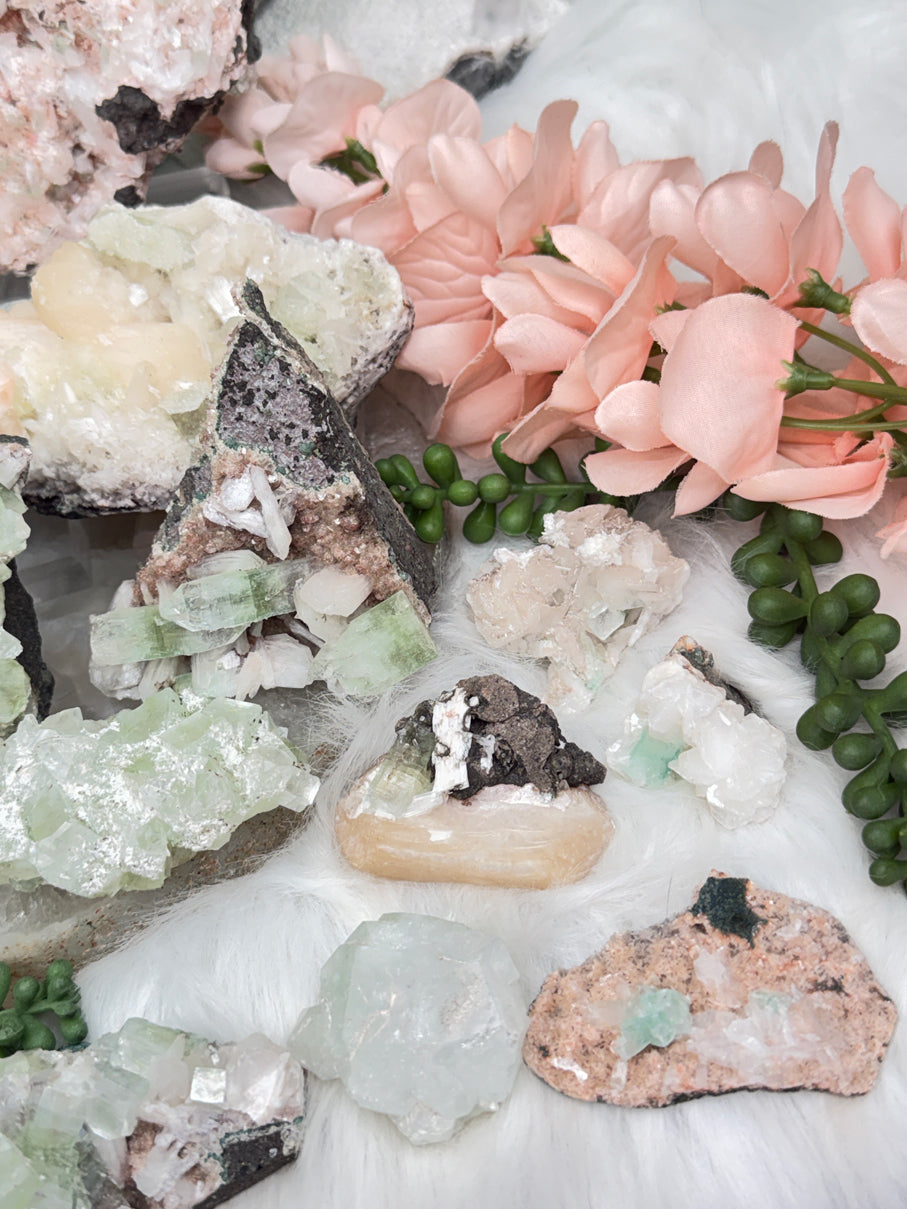 Green Apophyllite Clusters