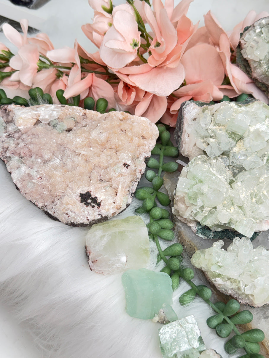 Green Apophyllite Clusters