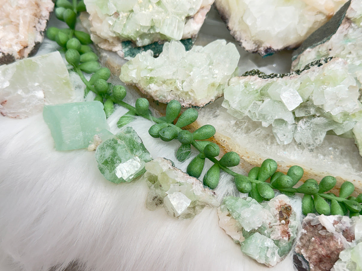 Green Apophyllite Clusters