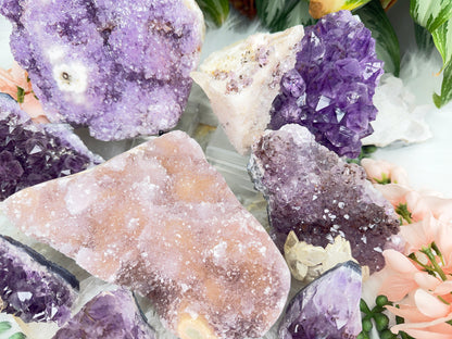 Pink Purple Amethyst Clusters