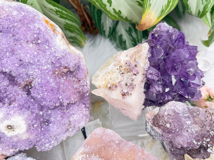 Pink Purple Amethyst Clusters