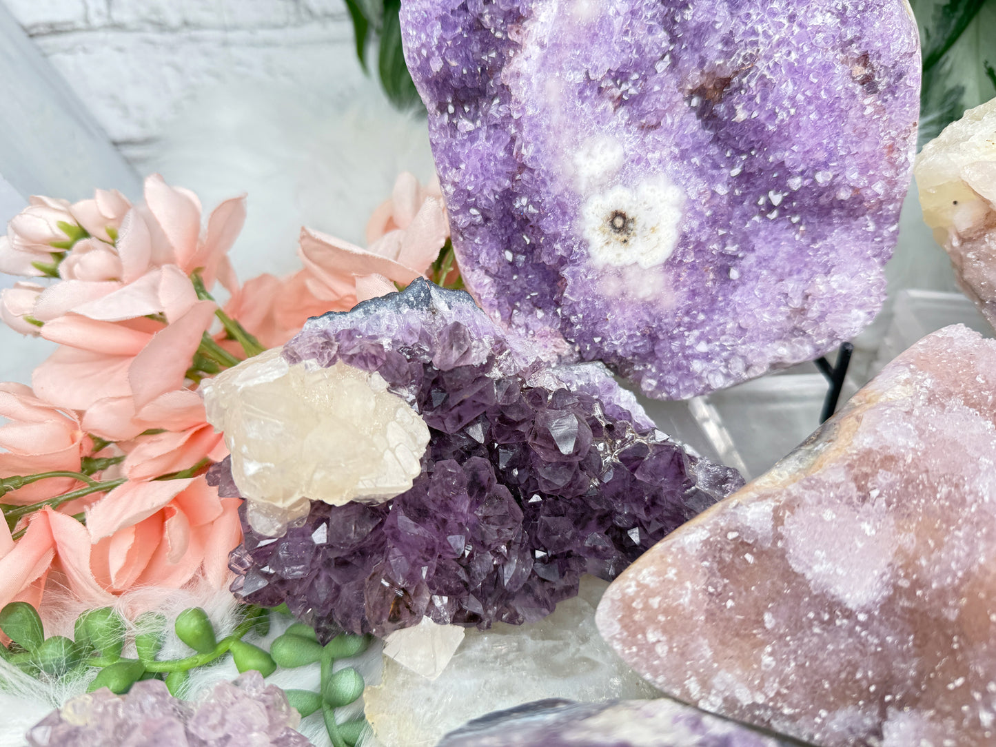Pink Purple Amethyst Clusters