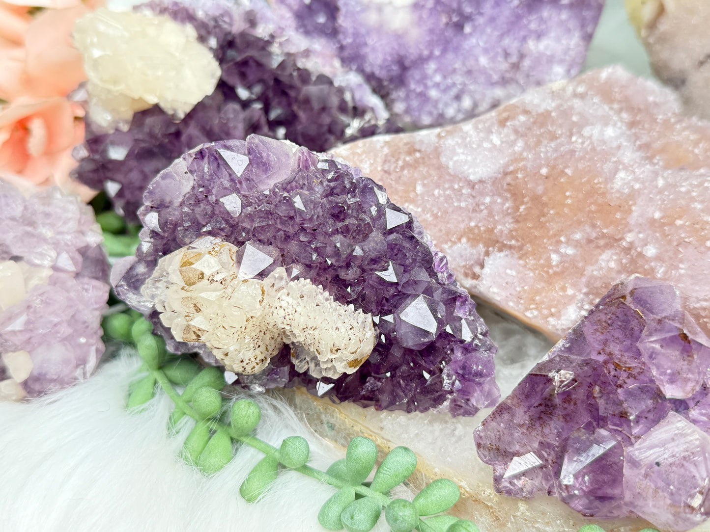 Pink Purple Amethyst Clusters