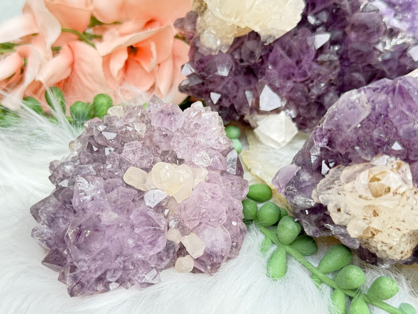 Pink Purple Amethyst Clusters
