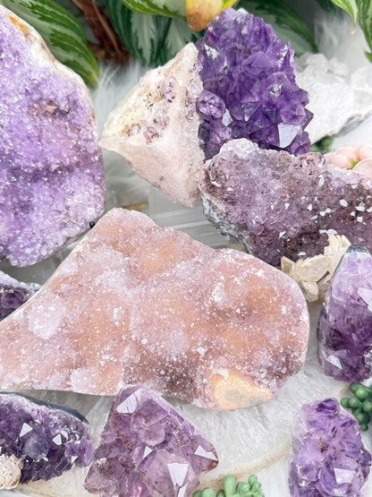 Pink Purple Amethyst Clusters