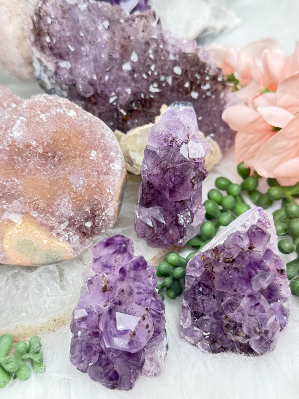 Pink Purple Amethyst Clusters