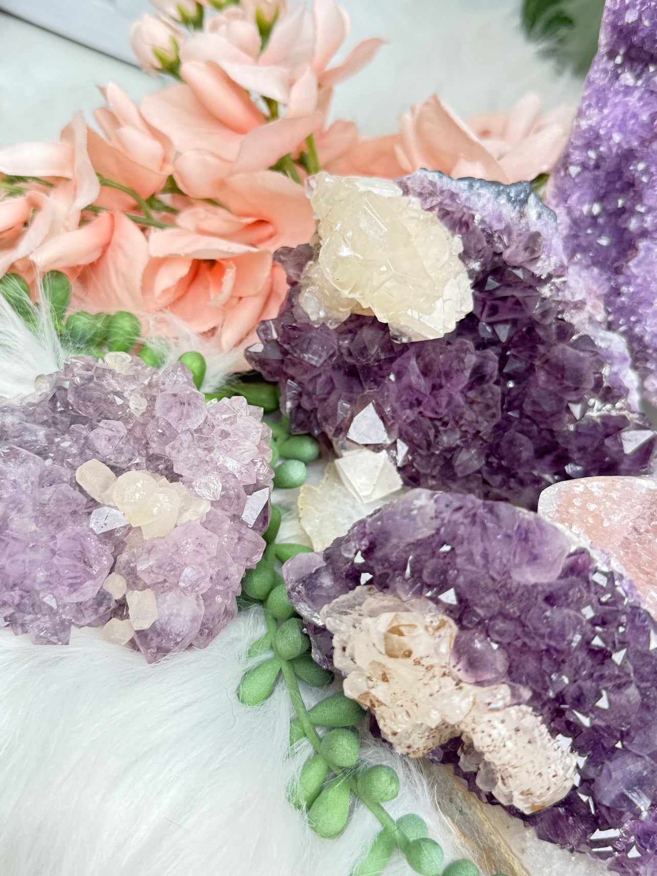 Pink Purple Amethyst Clusters