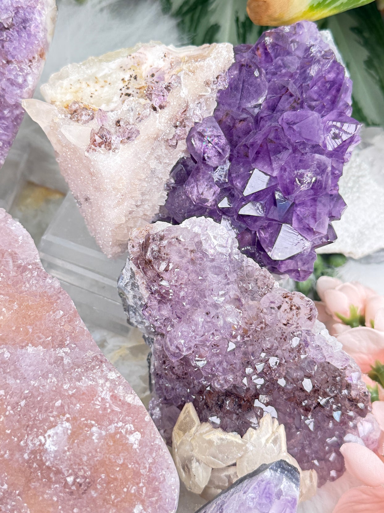 Pink Purple Amethyst Clusters