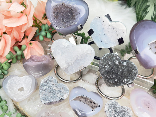 Gray Agate Hearts