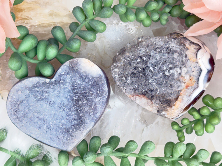 Orca Agate Hearts