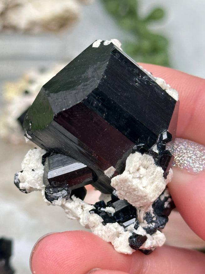 Black Schorl Tourmaline Specimen, Schorl Tourmaline Crystal, Schorl hot Tourmaline with Albite, Schorl Tourmaline Gemstone, 27 Grams