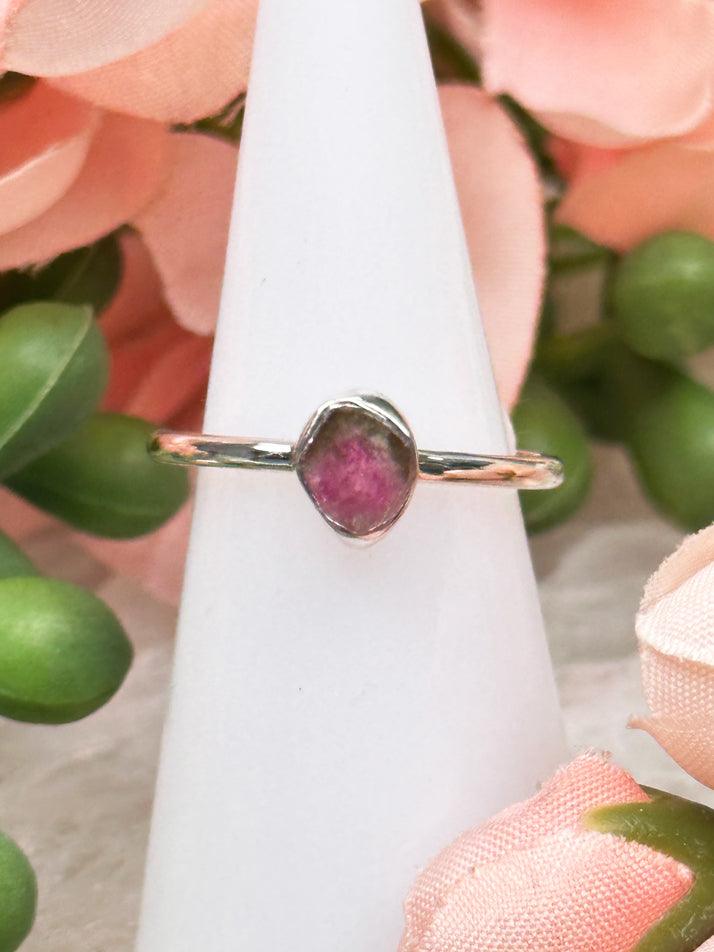 3ct Watermelon Tourmaline Ring w Natural Diamonds in Solid 14k Gold - Ruby  Lane