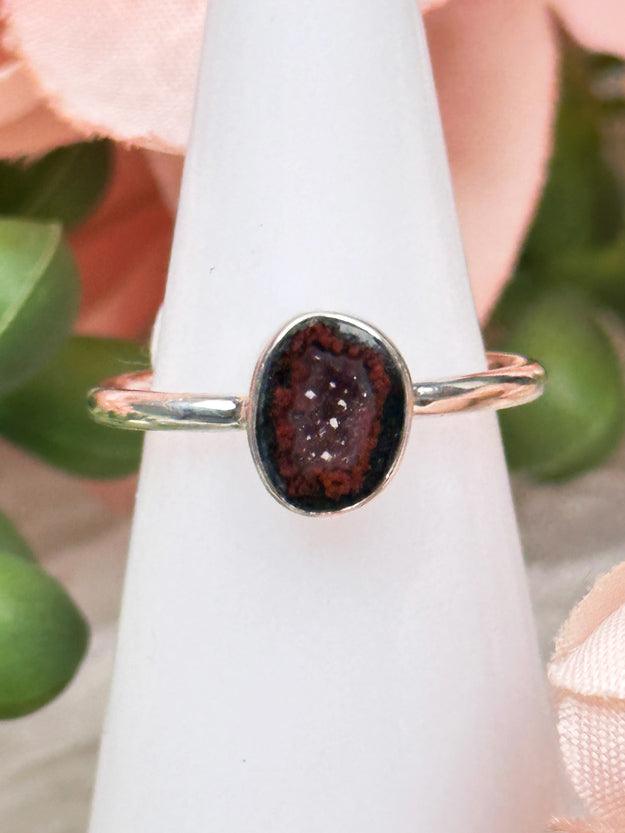 silver agate ring