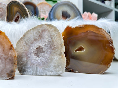 Standing Natural Geode Slices