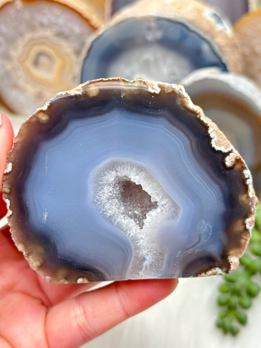 Standing Natural Geode Slices