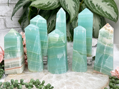 teal-calcite-points-for-sale