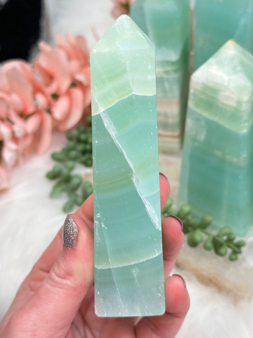 Teal Calcite Points