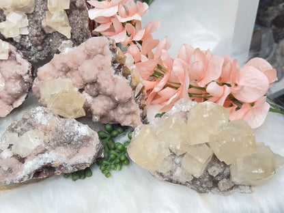 Old Stock Twin Pink Calcite
