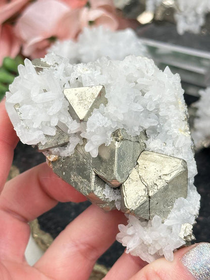 Peru White Quartz Pyrite