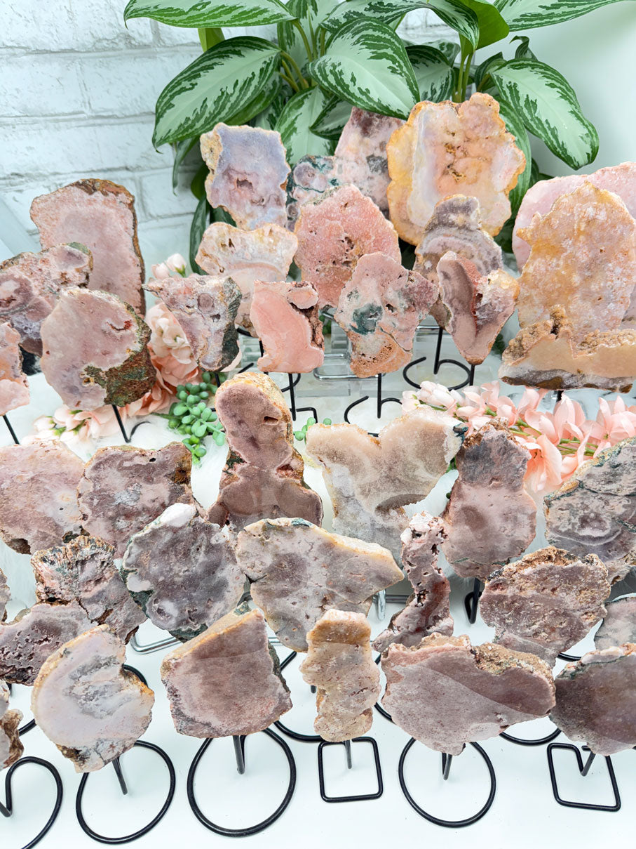 Brazil Pink Amethyst on Stands