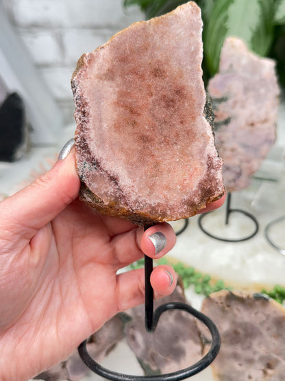 Brazil Pink Amethyst on Stands