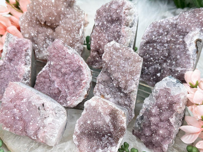 Pink Hue Amethyst Clusters