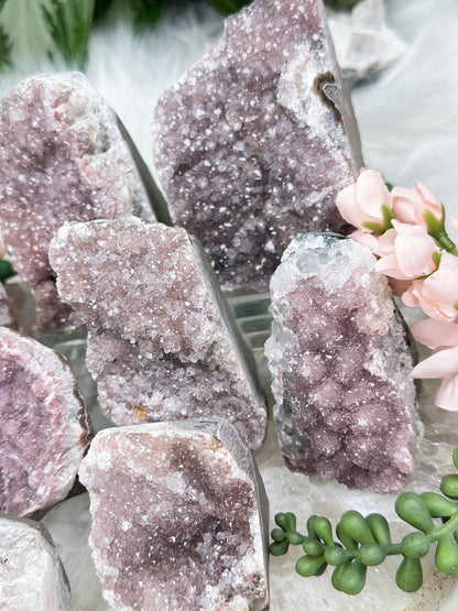 Pink Hue Amethyst Clusters