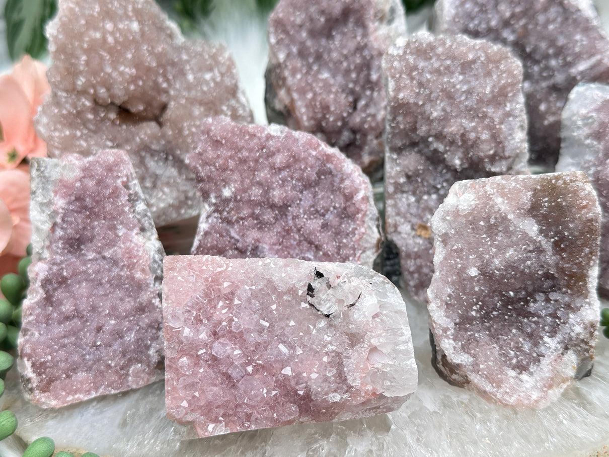 Pink Hue Amethyst Clusters