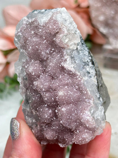 Pink Hue Amethyst Clusters