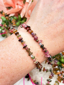 Contempo Crystals - chip-round-bead-rainbow-tourmaline-bracelet - Image 2
