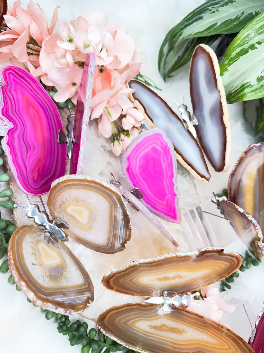 Metal Agate Butterflies