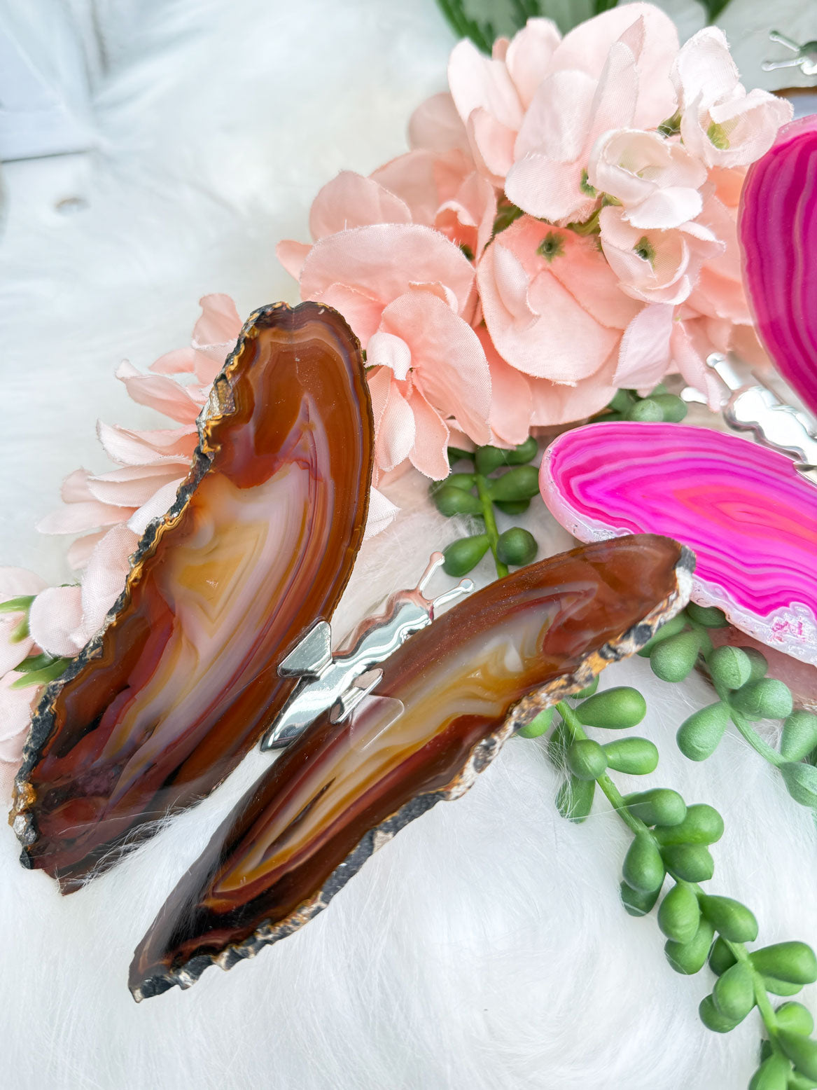 Metal Agate Butterflies