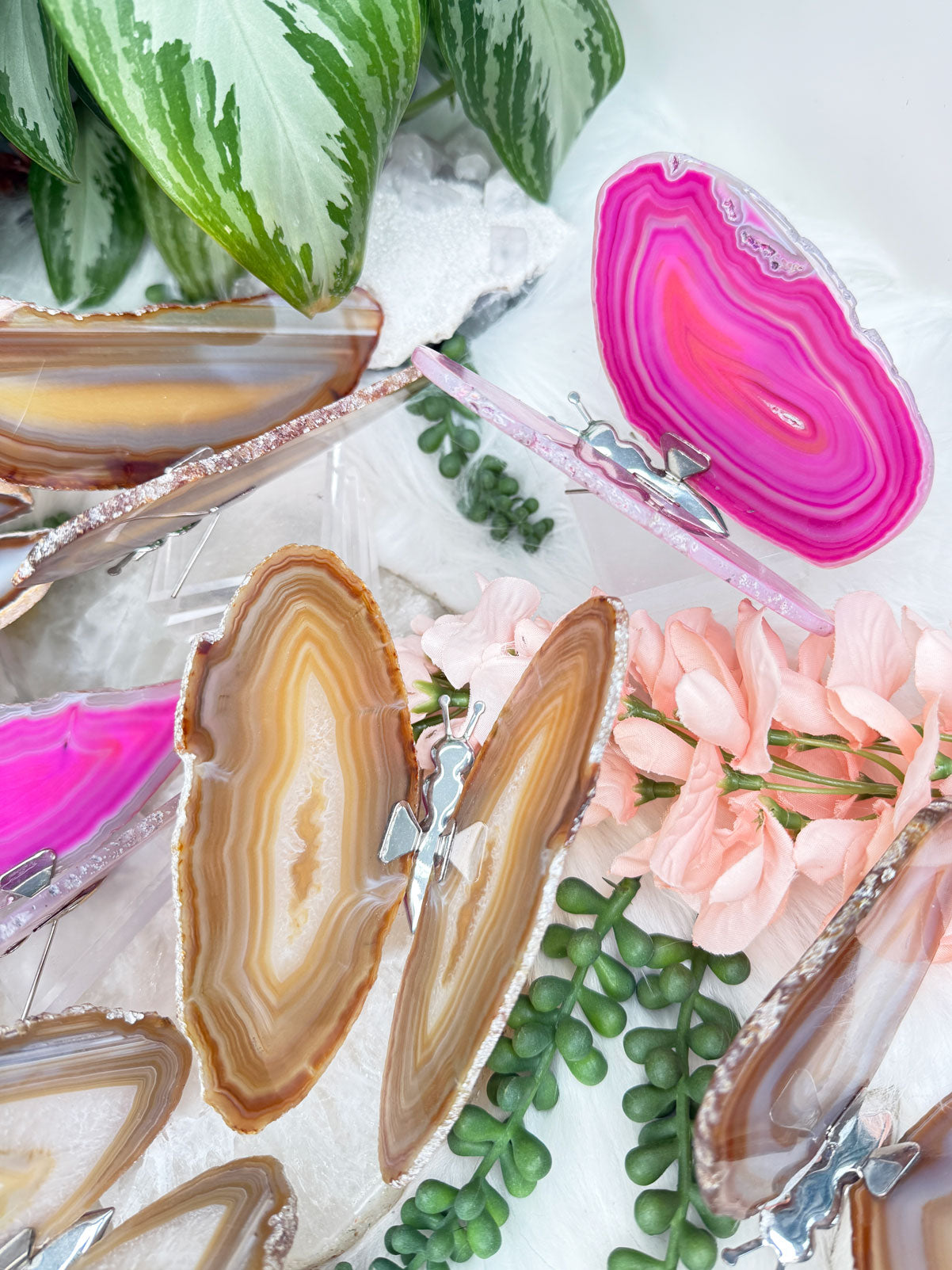 Metal Agate Butterflies