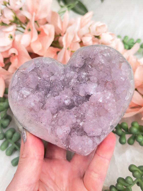 Amethyst Cluster Heart