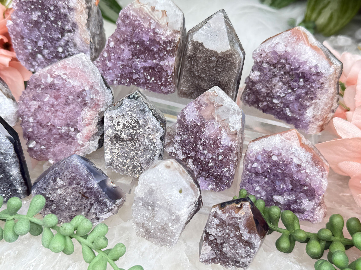 Amethyst & Agate Cluster Points