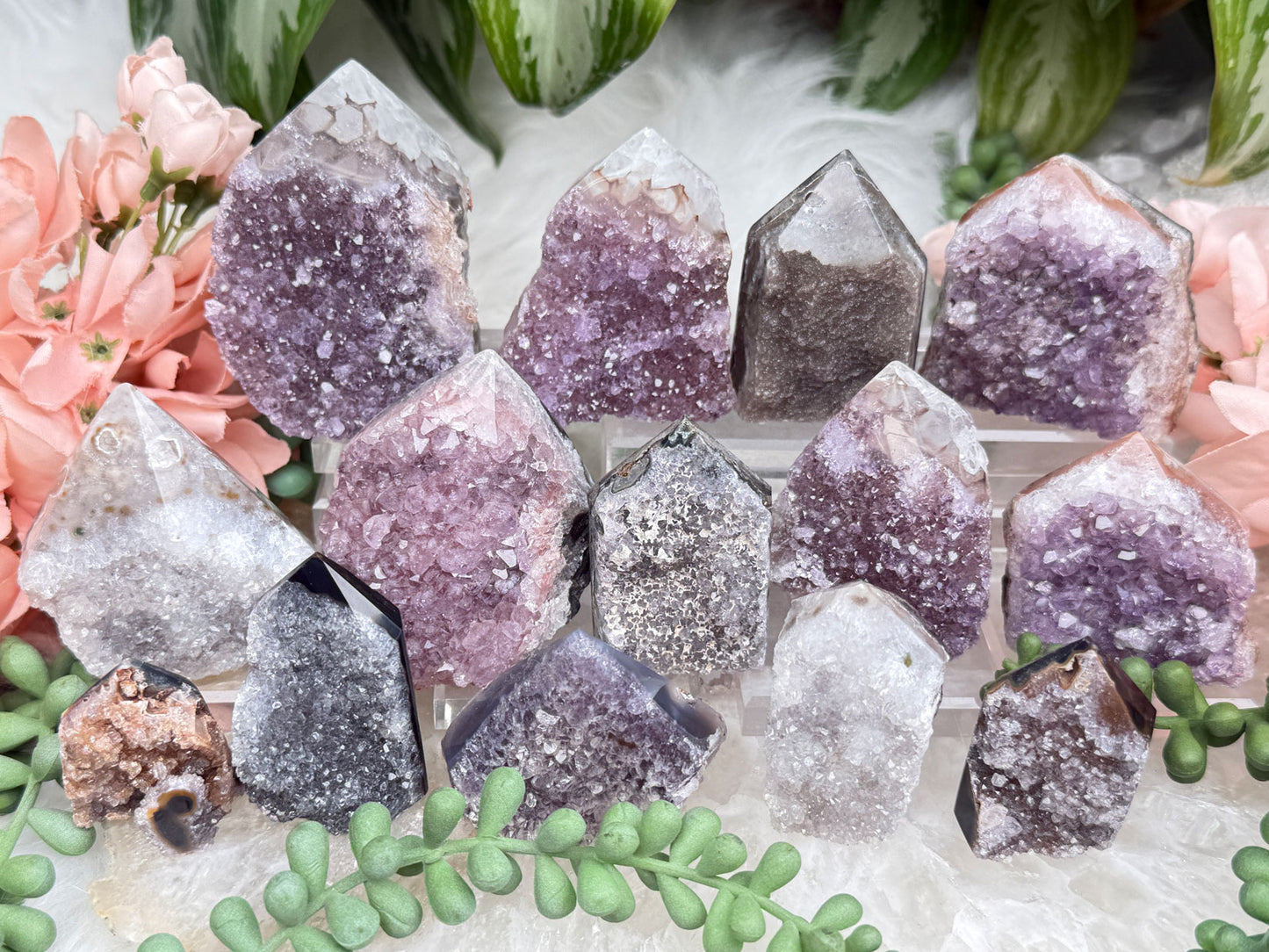 Amethyst & Agate Cluster Points